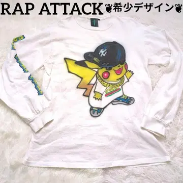 레어 디자인 초레어 RAP ATTACK 긴팔 T셔츠 피카츄 Y2K