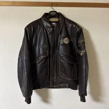 Harley-Davidson 브라운 가죽 라이더 자켓