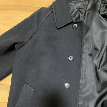 UNIQLO 블랙 체스터 코트 롱 기장