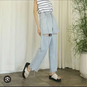 시루무린 TUCK 더블 컷 SRN03 프론트 컷 데님 사이즈 S