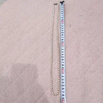 화이트 펄 목걸이 약 80cm
