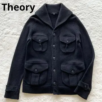 Theory 울 숄카라 니트 자켓 블루종 블랙 36