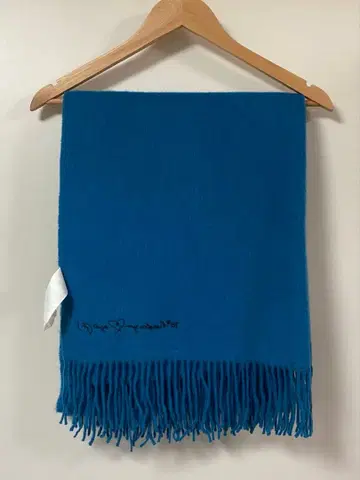 agnes b 울 터콰이즈 블루 숄 머플러