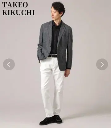 [컨디션 최상] 다케오 키쿠치 테일러드 자켓 선염 멜란지 싱글 자켓