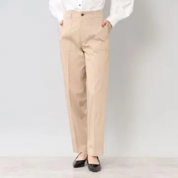UNTITLED 샴브레이 새틴 베이커 팬츠