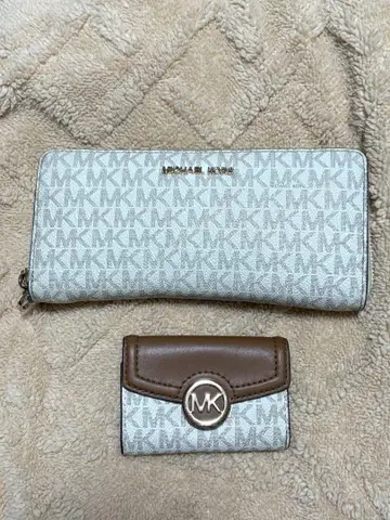 MICHAEL KORS 장지갑 화이트/브라운
