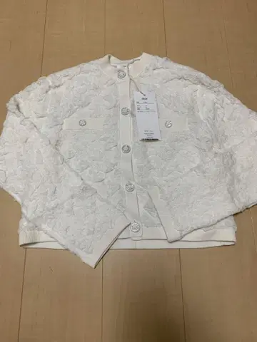 d'zzit 화이트 레이스 가디건 XS
