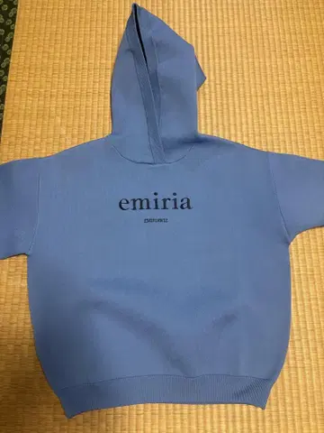 emiriawiz 도중 로고 니트 후디 후드티 블루