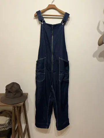 Johnbull 다크 블루 데님 오버롤