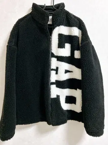 GAP 보아 아우터 플리스 자켓 S 블랙/화이트