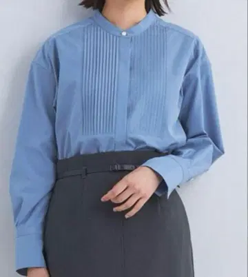 컨디션 최상 그린라벨 스탠드넥 핀턱 셔츠