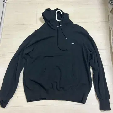 Lee 블랙 후드 부착 후드티