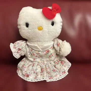 가와구치 헬로키티 꽃무늬 드레스 봉제 인형