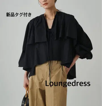 새상품 Loungedress 라운지 드레스 리본 볼륨 블라우스