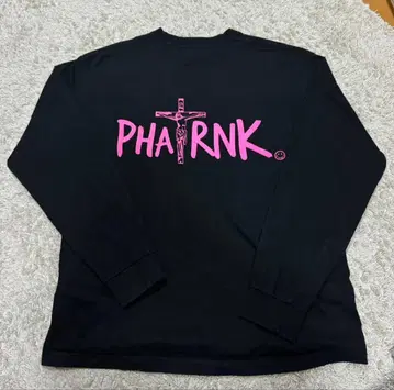 PHARNK 블랙 롱 슬리브 셔츠