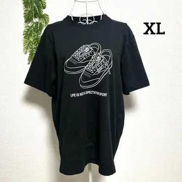 리복 남성용 XL 반팔 티셔츠 스니커즈 프린트 블랙 속건성