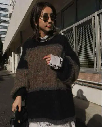 AMERI UND MOHAIR BICOLOR LOOSE KNIT