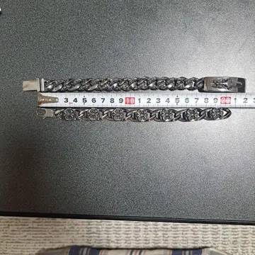 실버 체인 팔찌 2개 세트 써지컬 스테인리스 소재