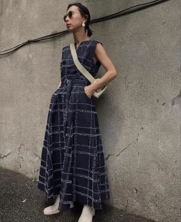 NEEDLE CHECK DRESS 아메리빈티지 원피스