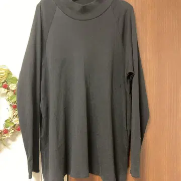 요건 레일 하이넥 롱 T셔츠 블랙