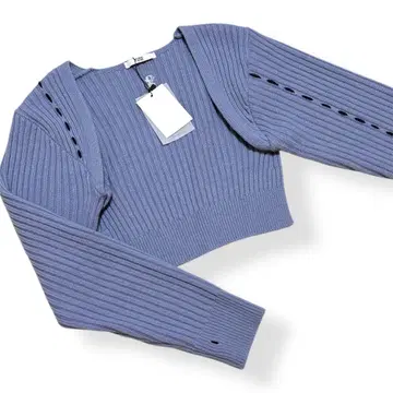 YUSE 유즈 K-패션 스타일리시 볼레로 가디건 니트 블루 F