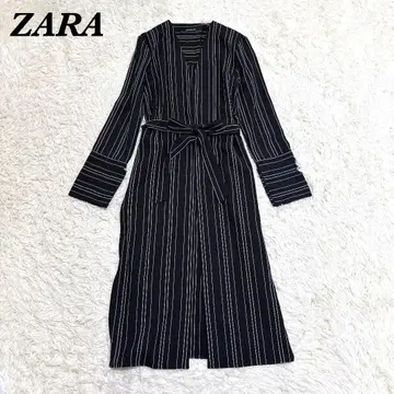 [ 새상품급 ] ZARA 맥시 길이 가운 가디건 XS 네이비 스트라이프