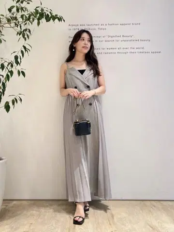 마이 스트라다 백 플리츠 레이어드 원피스 그레이지