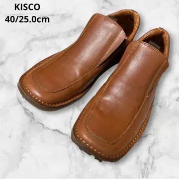 KISCO 남성용 슬립온 캐주얼 슈즈 브라운 40/25.0cm