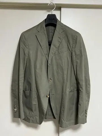 이탈리아제 LARDINI 46 코튼 테일러드 자켓 카키 앤컨