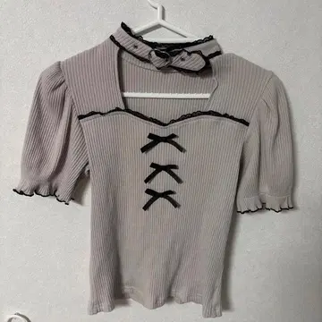 MARS 하트 벨트 골지 상의