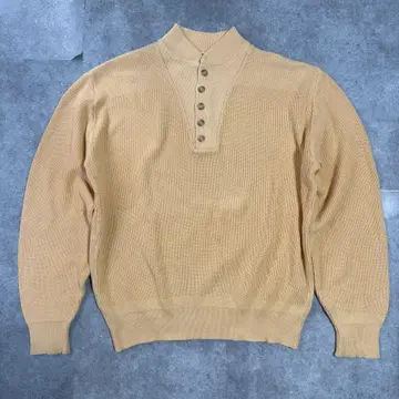 80s USA제 L.L.Bean 헨리넥 코튼 니트 짧은 기장