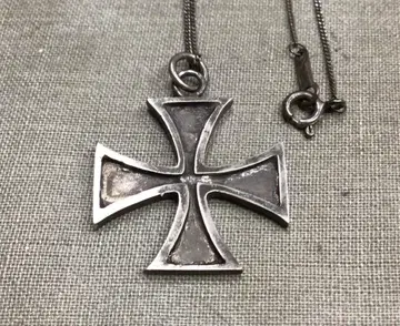 빈티지 SV925 아이언 크로스 실버 목걸이 체인 60cm