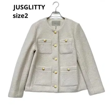 [택 포함 새상품] JUSGLITTY 노카라 자켓 사이즈 2