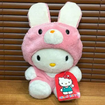 1998년 미사용 새상품 헬로키티 봉제 인형 토끼 인형옷 레트로