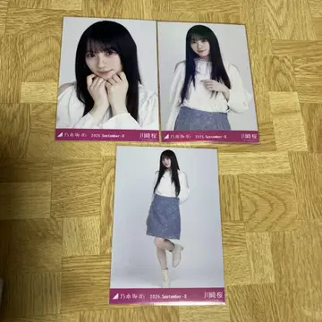 노기자카46 카와사키 사쿠라 브로마이드 어깨 트임 상의 3종 컴프