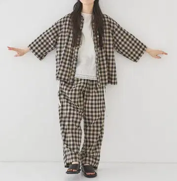 nest Robe 깅엄 체크 팬츠