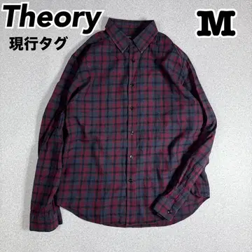 띠어리 theory 현행 택 코튼 긴팔 셔츠 체크 무늬 M 사이즈