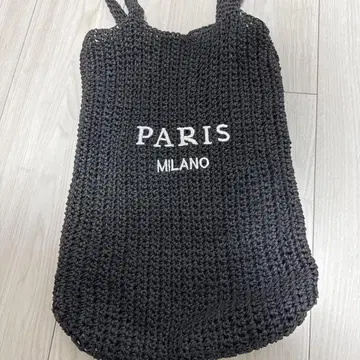PARIS MILANO 블랙 뜨개질 토트백