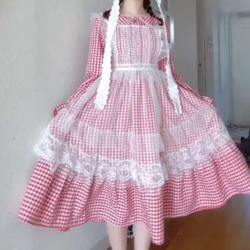 호시나 사쿠라코 x 시마무라 깅엄 체크 원피스