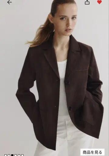 H&M 나핑 자켓 브라운 M