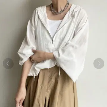 DouDou 아노락 후드티 화이트 여성용 후드티