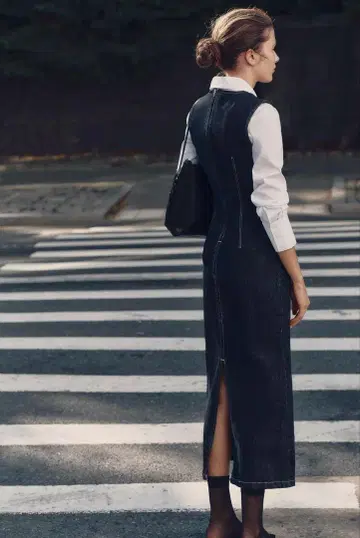 ZARA 미디 데님 원피스