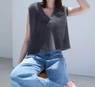 UNFILO [세탁 가능] 나일론 샤기 베스트