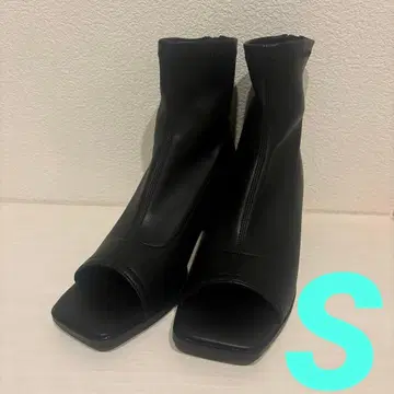 오픈토 부티 부츠 블랙 S 22.5cm