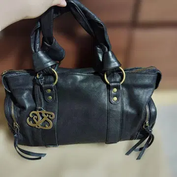 Zucchero Filato 블랙 가죽 핸드백