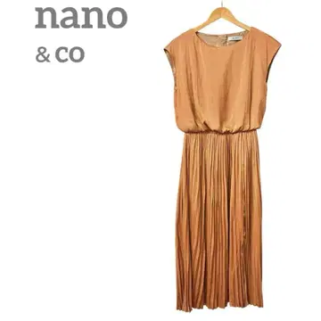 새상품급 nano&co 롱 원피스 파티 드레스 플리츠 오렌지