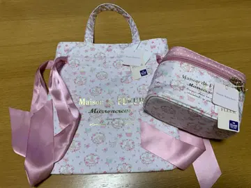 메종 드 플뢰르 마론 크림 콜라보 스퀘어 파우치 토트백 2세트