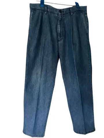 DOCKERS 블루 플리츠 와이드 팬츠 w34 L30