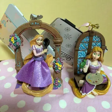 디즈니 스토어 크리스마스 오너먼트 라푼젤 피규어 2세트