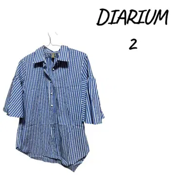 [새상품급] DIARIUM 반팔 스트라이프 셔츠 M-L 사이즈